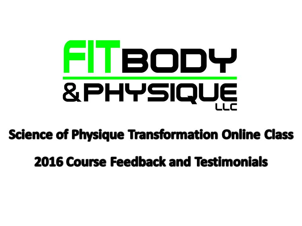 Science of Physique Transformation Class Testimonials